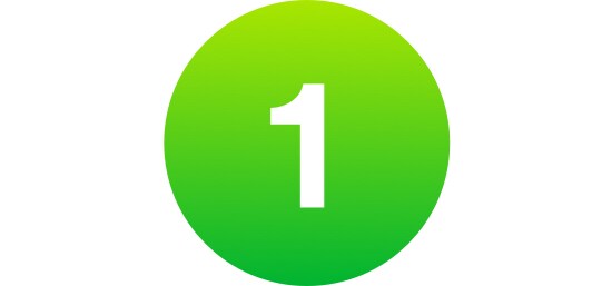 Number 1 in a green circle
