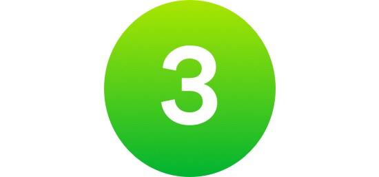 Number 3 in a green circle

