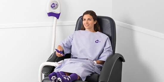 Young woman being prewarmed before surgery using 3M™ Bair Hugger™ Normothermia System
