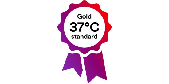 Gold 37°C standard ribbon icon
